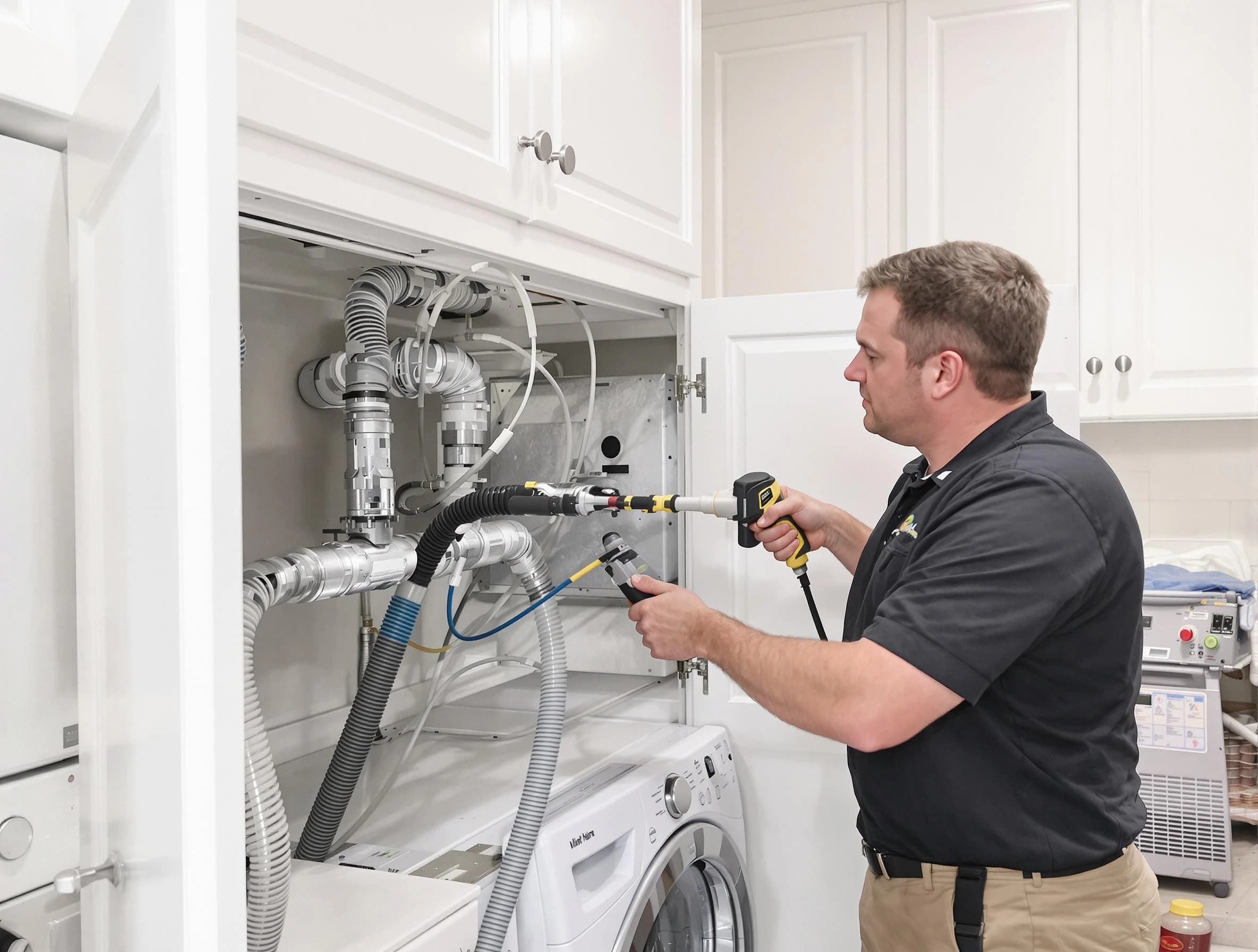 Berthoud Dryer Vent Cleaning professional removing severe blockage from a clogged dryer vent in Berthoud