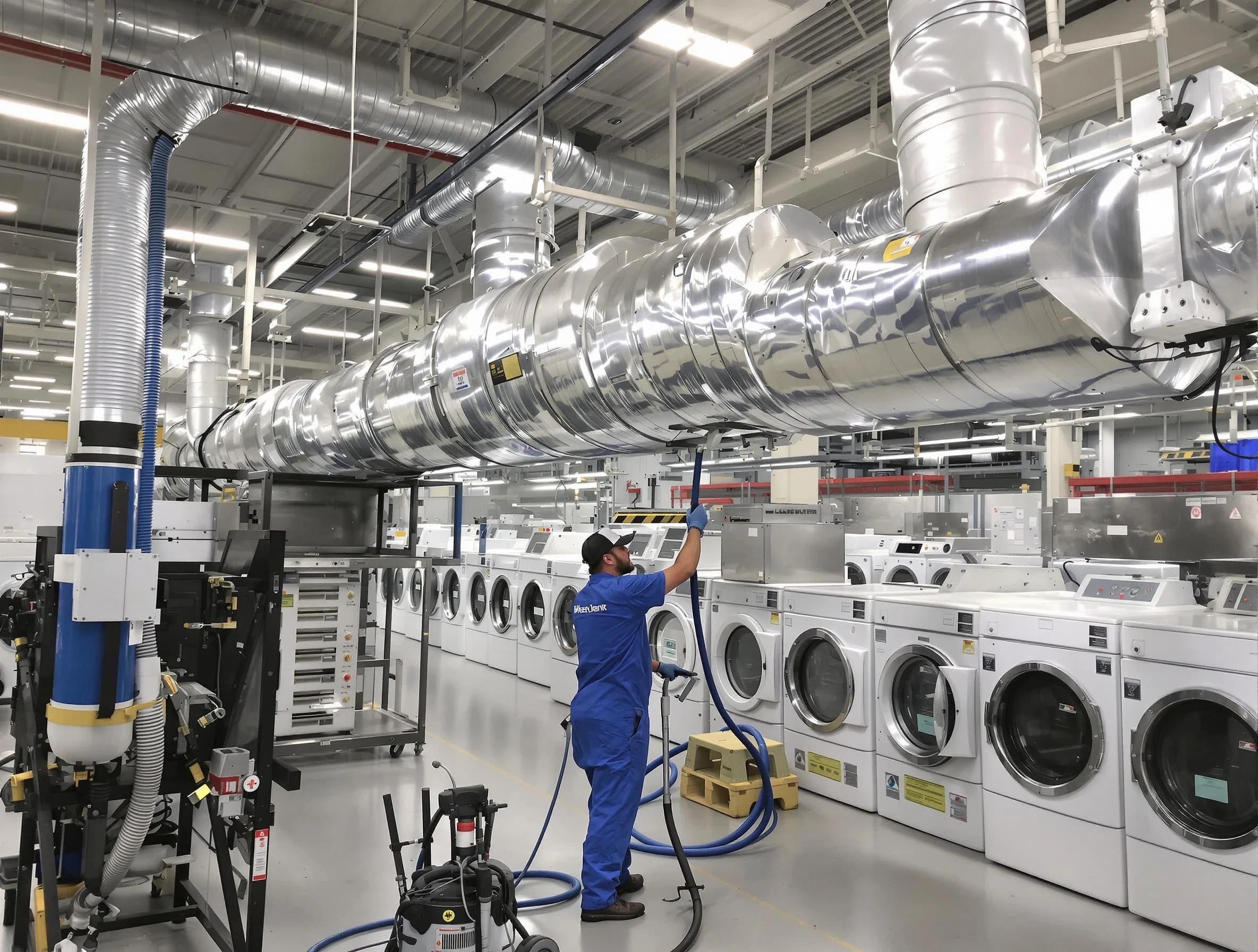 Berthoud Dryer Vent Cleaning team performing heavy-duty industrial dryer vent cleaning in Berthoud