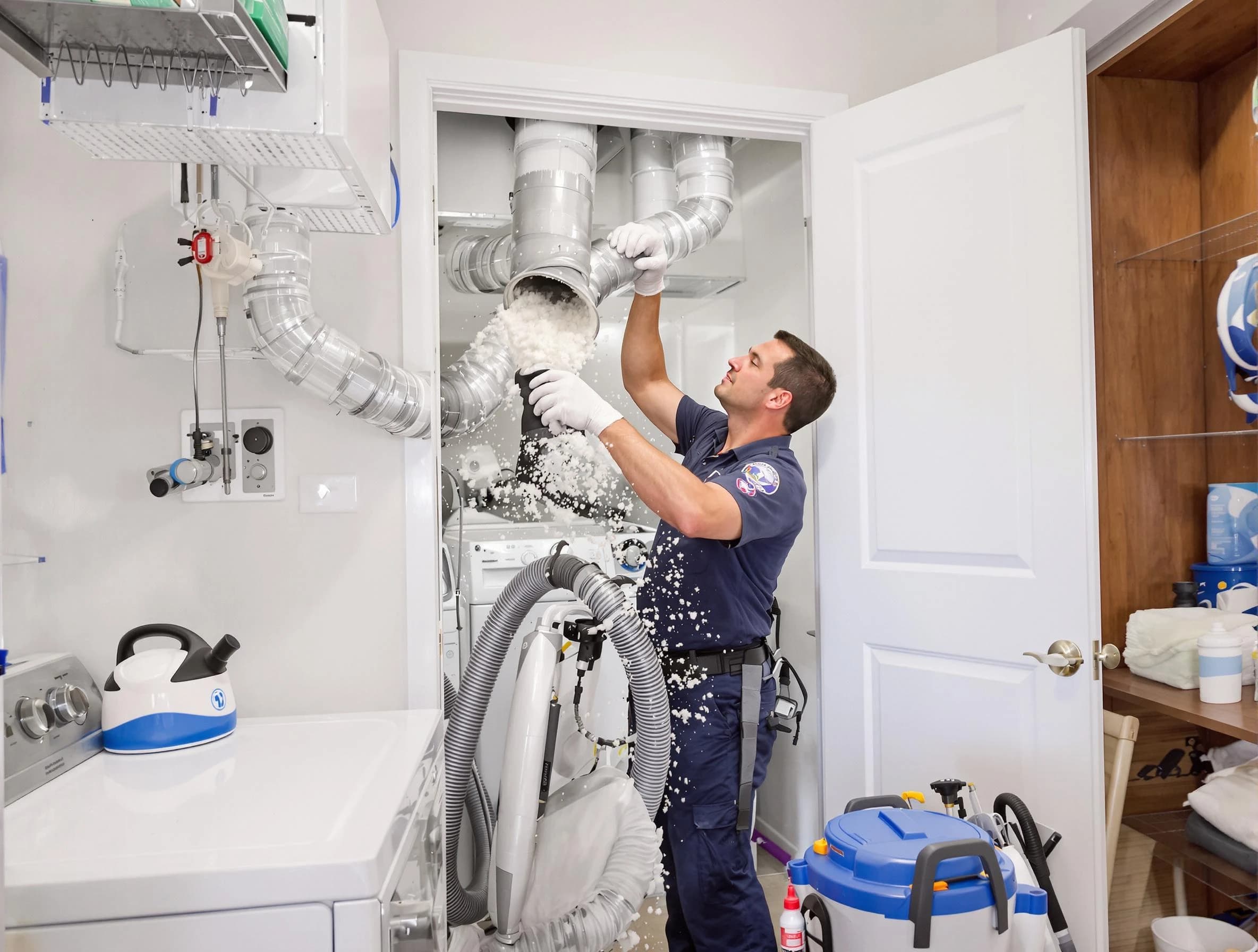 Berthoud Dryer Vent Cleaning technician delivering thorough residential dryer vent cleaning service in Berthoud