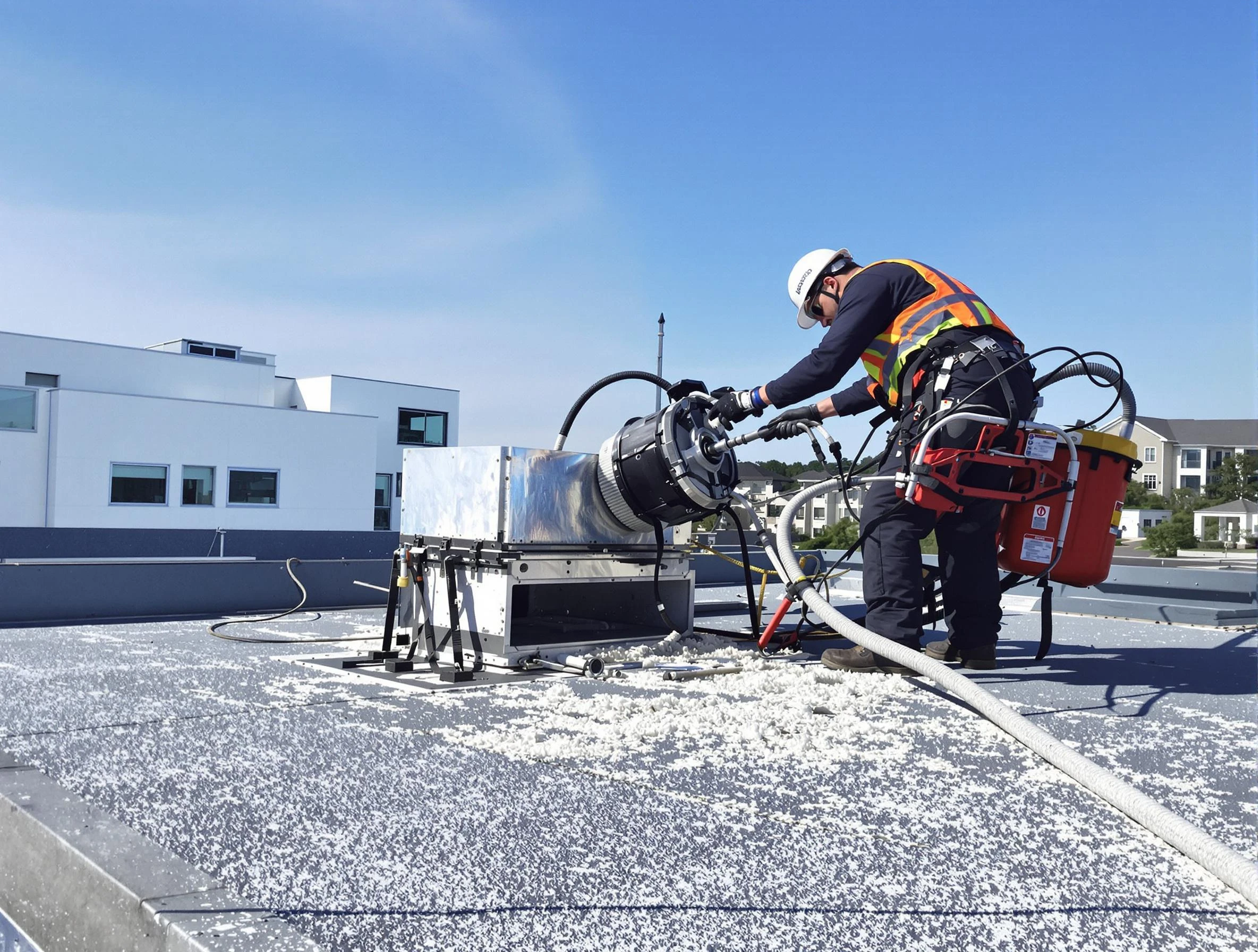 Cleaning Dryer Vent On Roof in Berthoud